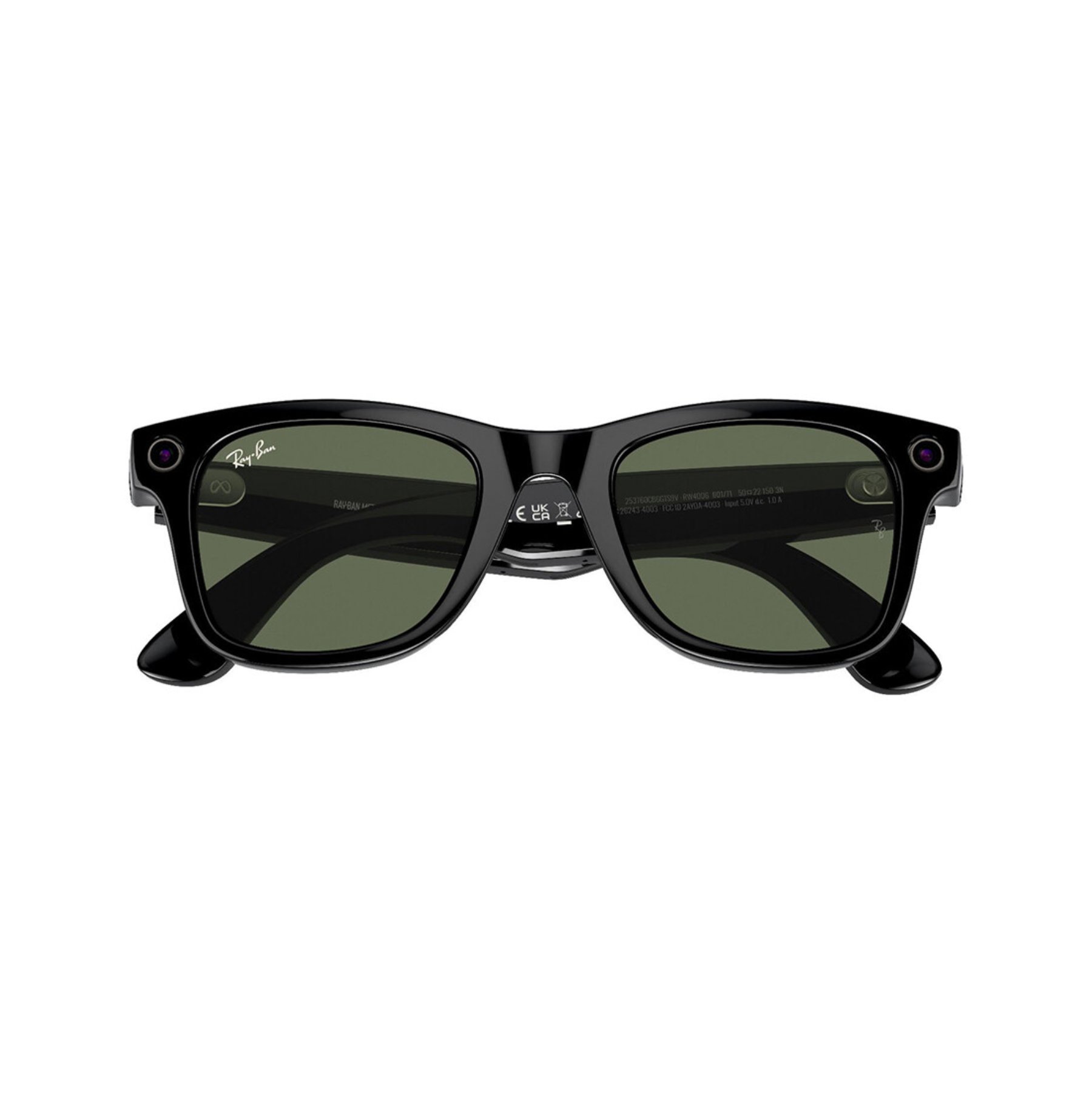 RayBan Meta Wayfarer, Блестящий черный/зеленый, Размер 155-53, RW4008 в Сочи