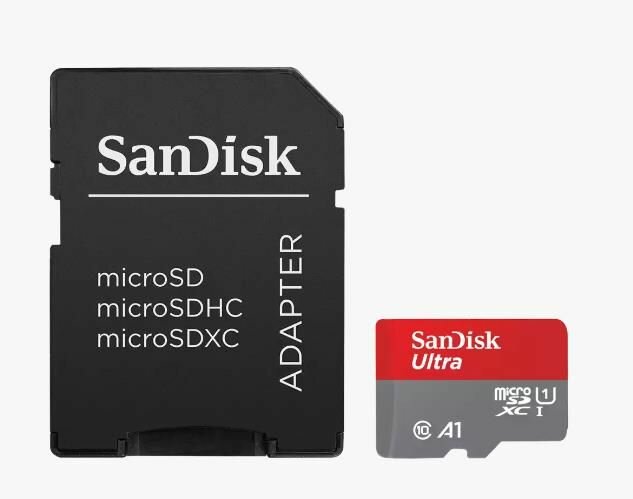 Карта памяти MicroSDXC SanDisk 256Гб, Class 10 Ultra UHS-I  A1 (150 Мб/с) + SD адаптер