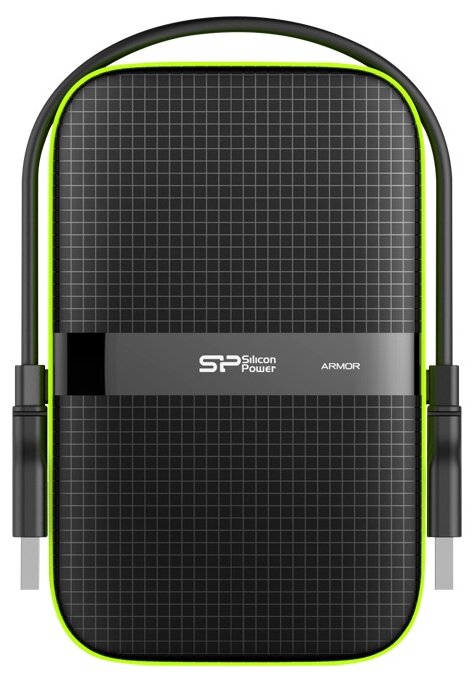 Внешний HDD Силикон Power 2Тб A60 антиудар (122 см) USB 3.0, Чёрный, 2.5"