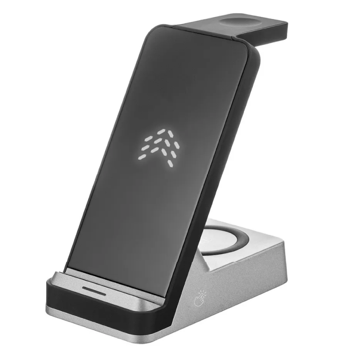 Беспроводное зарядное устройство 3 в1 Rocket Stand, черный, 30W