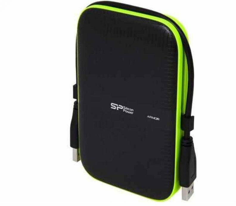 Внешний HDD Силикон Power 2Тб A60 антиудар (122 см) USB 3.0, Чёрный, 2.5"