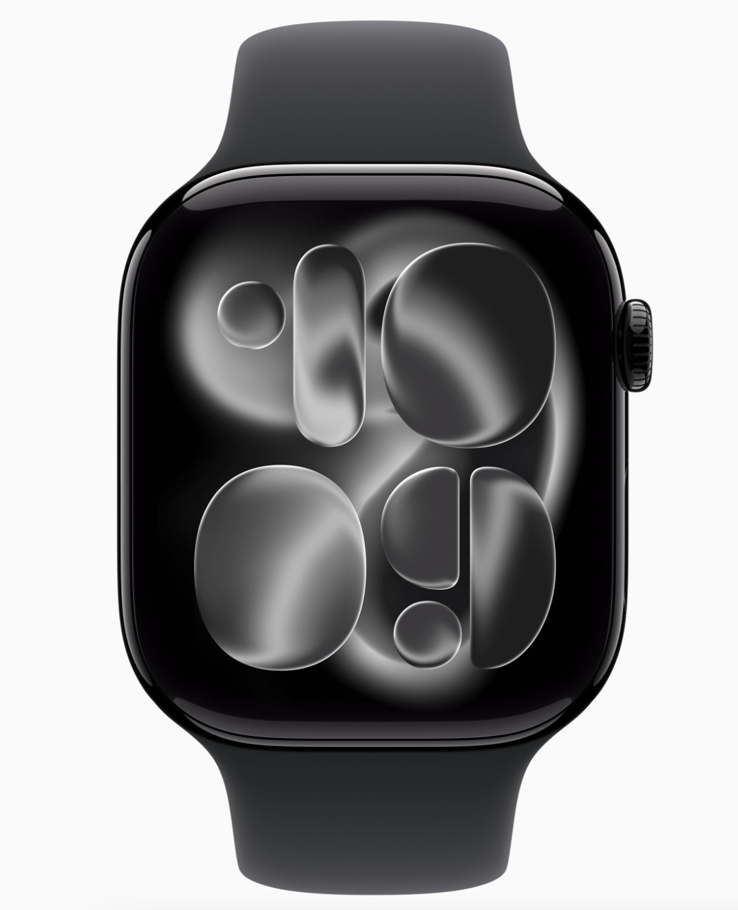 Apple Watch Series 11, 42 мм, корпус из алюминия «чёрный глянец», спортивный ремешок черного цвета