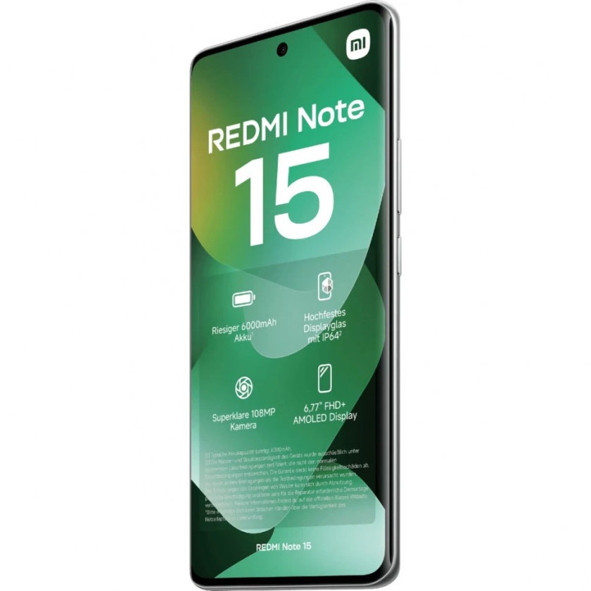 Смартфон Xiaomi Redmi Note 15 8/512Гб, Зеленый EU