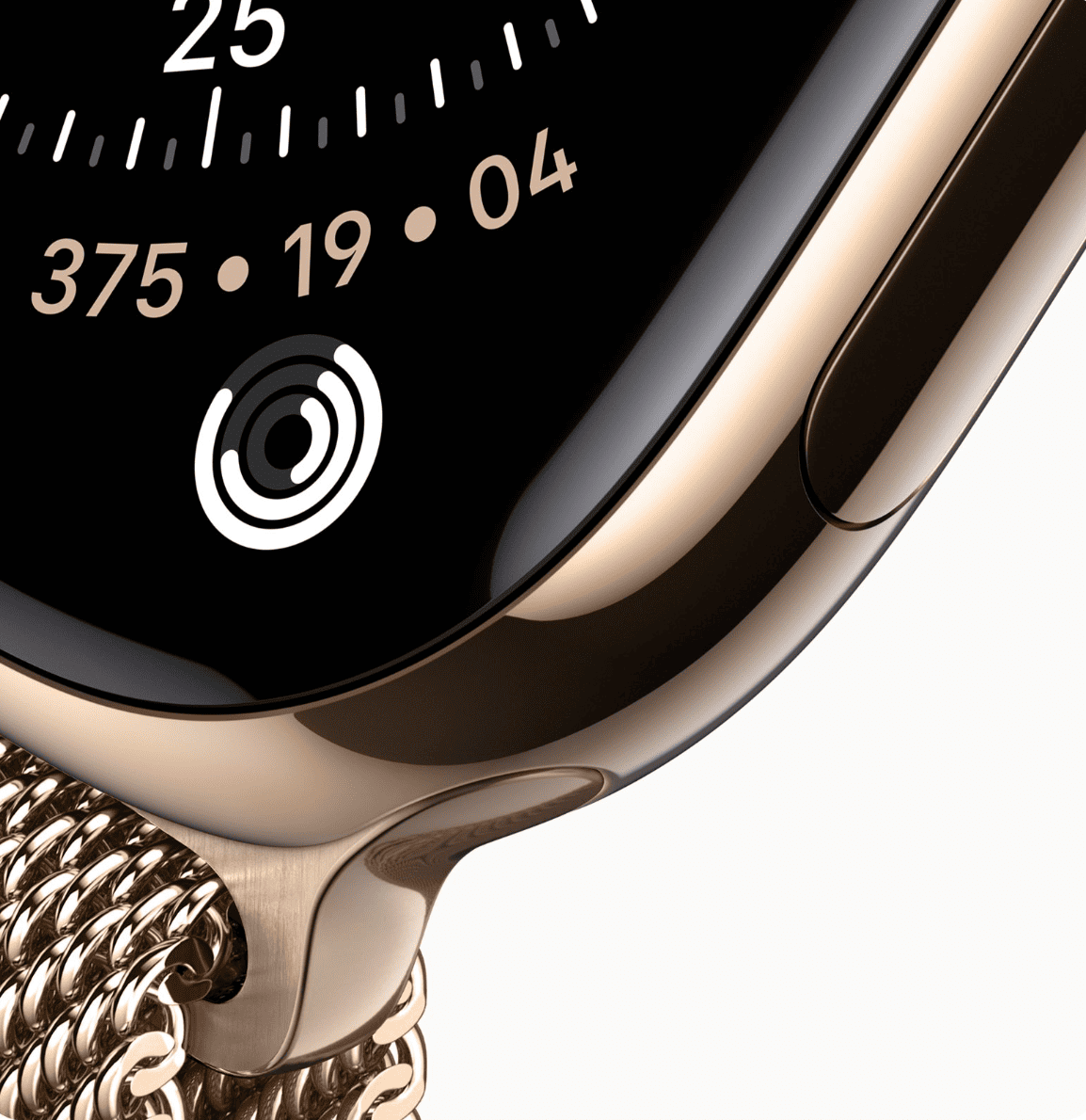 Apple Watch Series 11 46 мм, корпус из золотого титана, ремешок Milanese золотого цвета